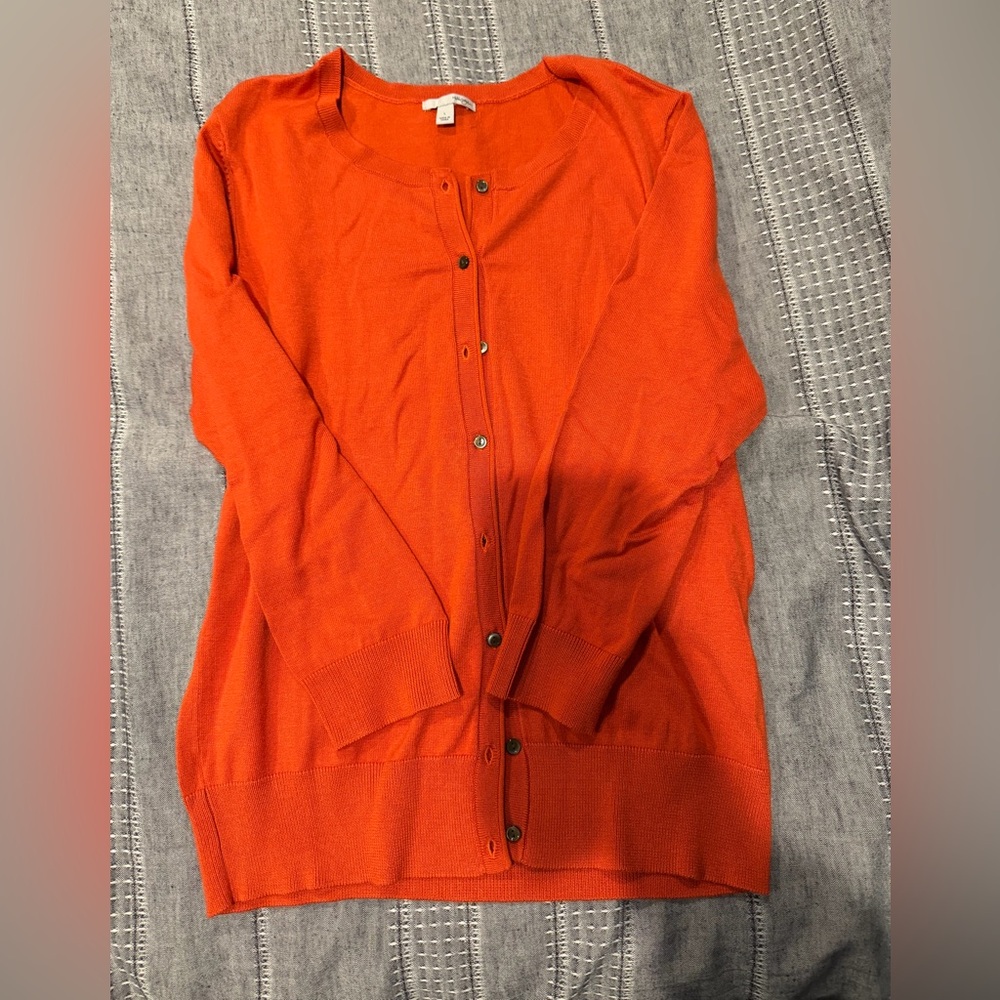 Halogen Women's Orange Cardigan Sweater L